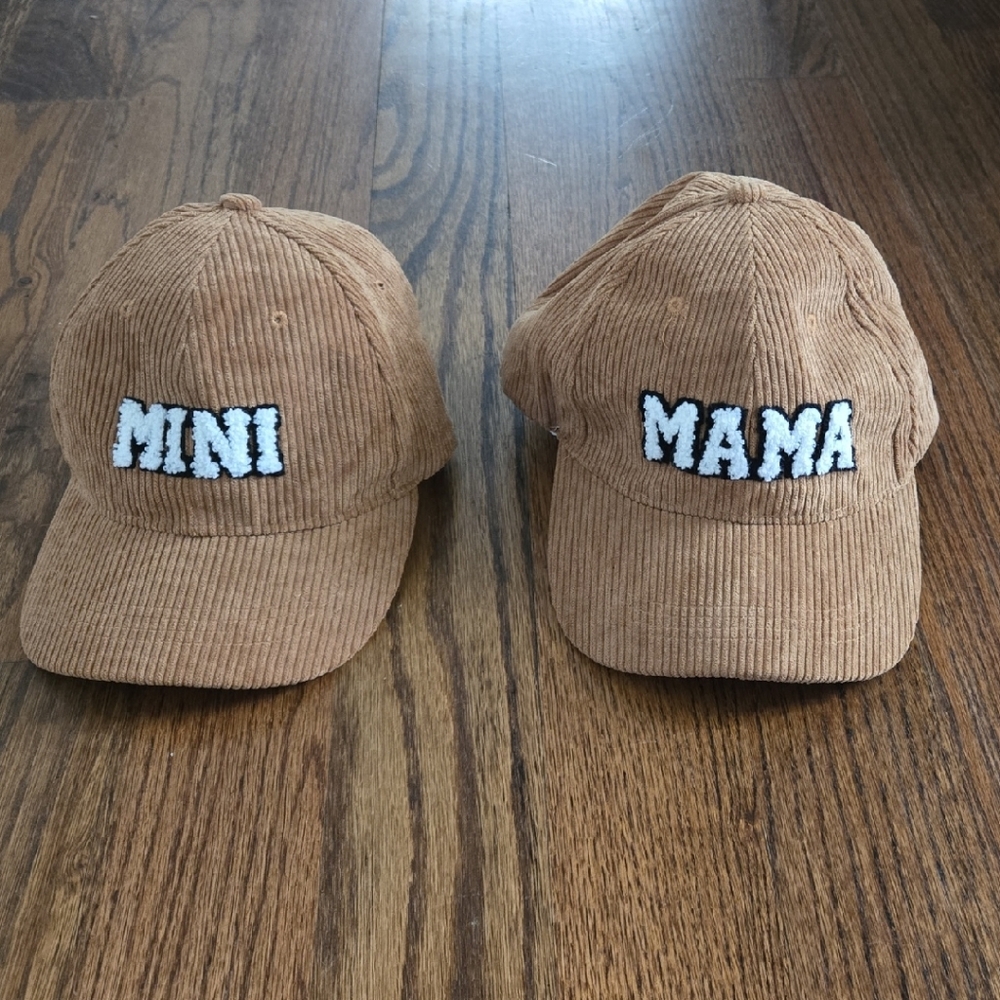 Corduroy Mini and Mama Hats